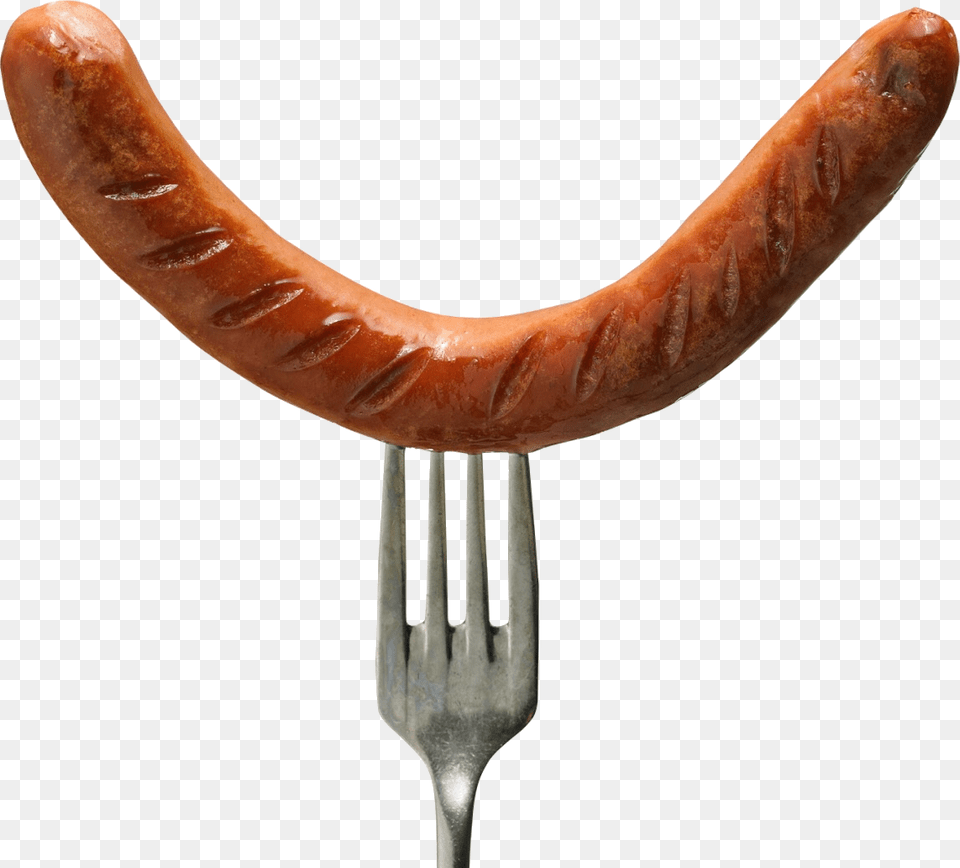 Sausage, Cutlery, Fork, Bread, Food Free Png Download