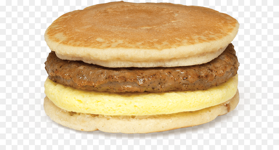 Sausage And Egg Pancake Sandwich Sausage Pancake Sandwich, Burger, Food, Bread Png