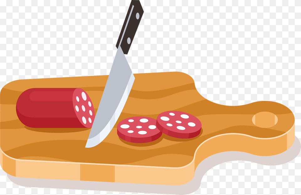 Sausage Cutting Clipart, Blade, Knife, Weapon, Food Free Png