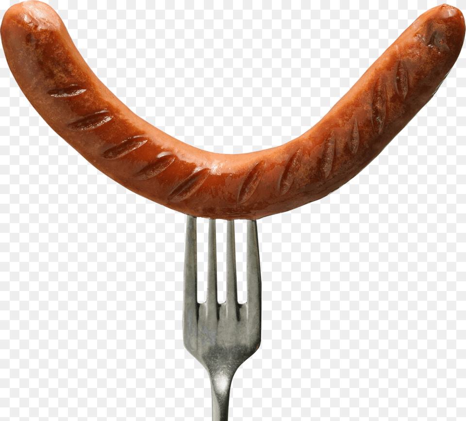 Sausage On Fork, Cutlery, Food Free Png