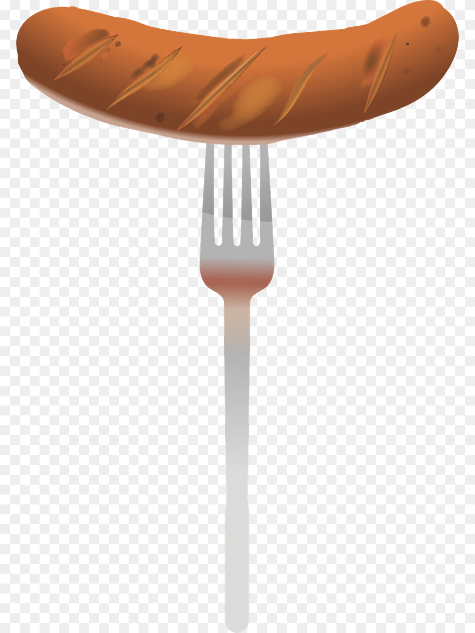 Sausage With Fork Clipart, Cutlery, Bread, Food, Animal Free Png