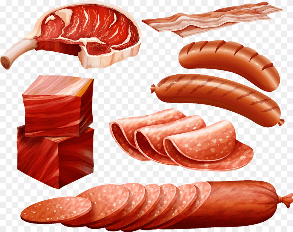 Sausages Vector, Food, Meat, Pork, Ketchup Free Png Download
