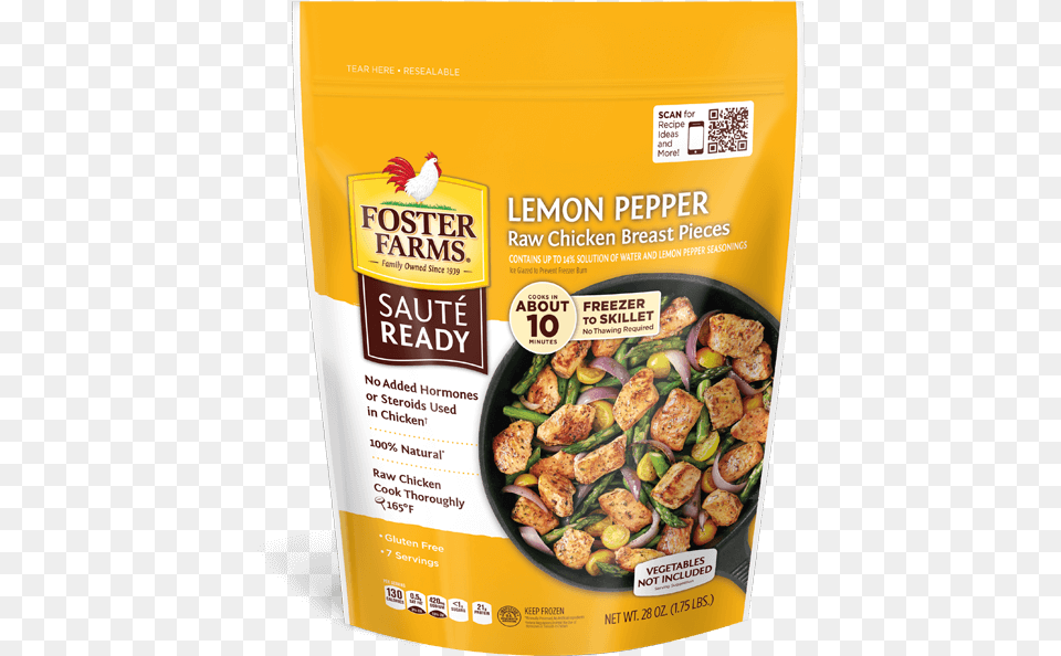 Saute Ready Lemon Pepper Chicken Breasts Foster Farms Frozen Chicken Asian, Advertisement, Poster, Food, Ketchup Png Image