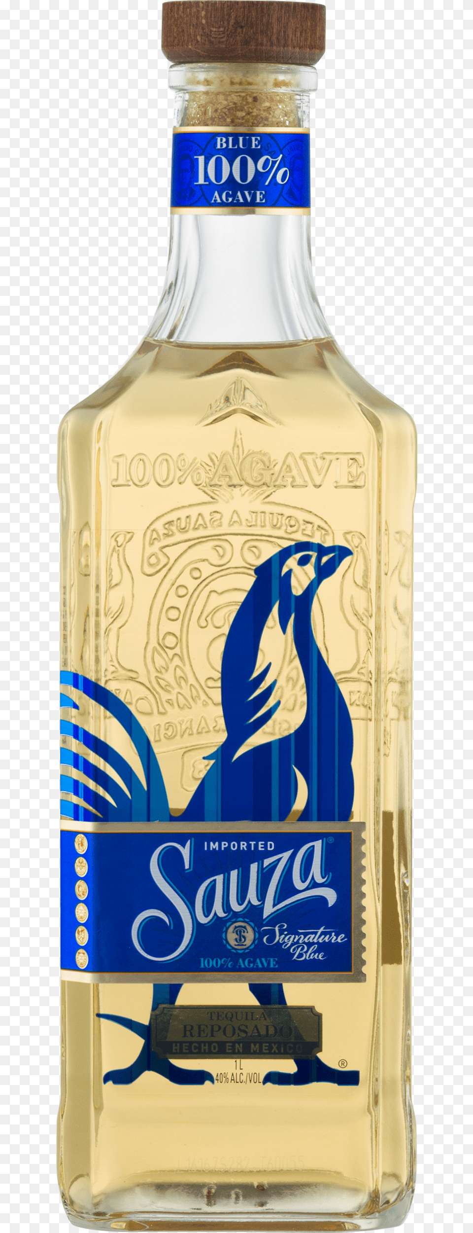 Sauza Signature Blue Reposado Tequila, Alcohol, Beverage, Liquor, Bottle Png Image