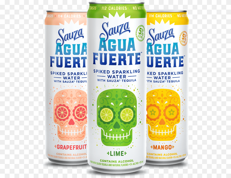 Sauzaaugafuerte Sauza Agua Fuerte Lime, Can, Tin, Beverage, Juice Png Image