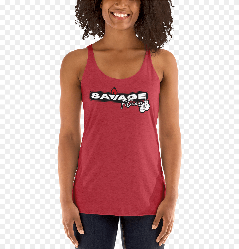 Savage Fit Box Horz Logo Mockup Front Womens Vintage, Clothing, Tank Top, Adult, Female Free Png Download