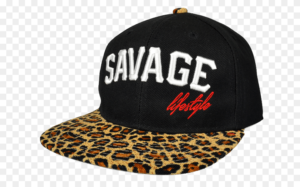 Savage Lifestyle Script Snapback In Cheetah Print Savage, Baseball Cap, Cap, Clothing, Hat Png