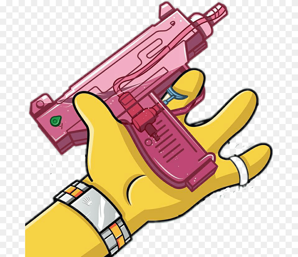 Savage Yellow Bartsimpson Gun Pistola, Toy, Water Gun, Firearm, Weapon Free Png Download