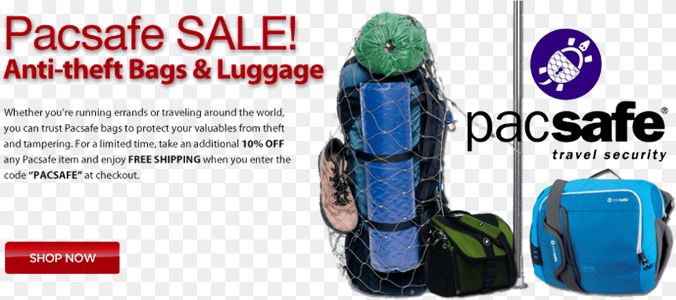 Save 10 Off Your Pacsafe Anti Theft Travel Bags Order Bag, Backpack, First Aid, Accessories, Handbag Png Image