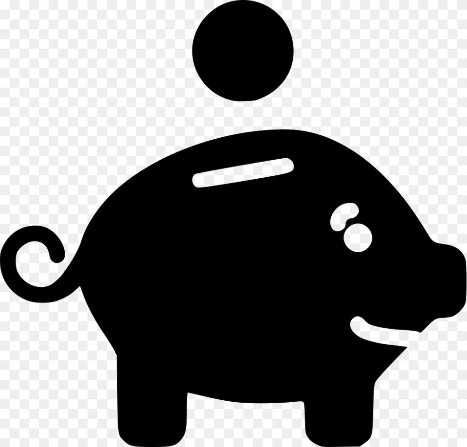 Save Money, Silhouette, Stencil, Piggy Bank, Animal Free Png