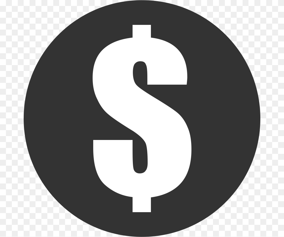 Save Money Icon Dollar Sign Black Background, Number, Symbol, Text, Disk Free Transparent Png