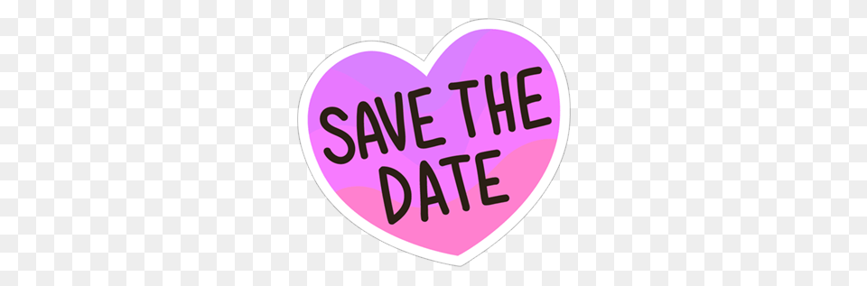 Save The Date, Sticker, Heart Free Transparent Png