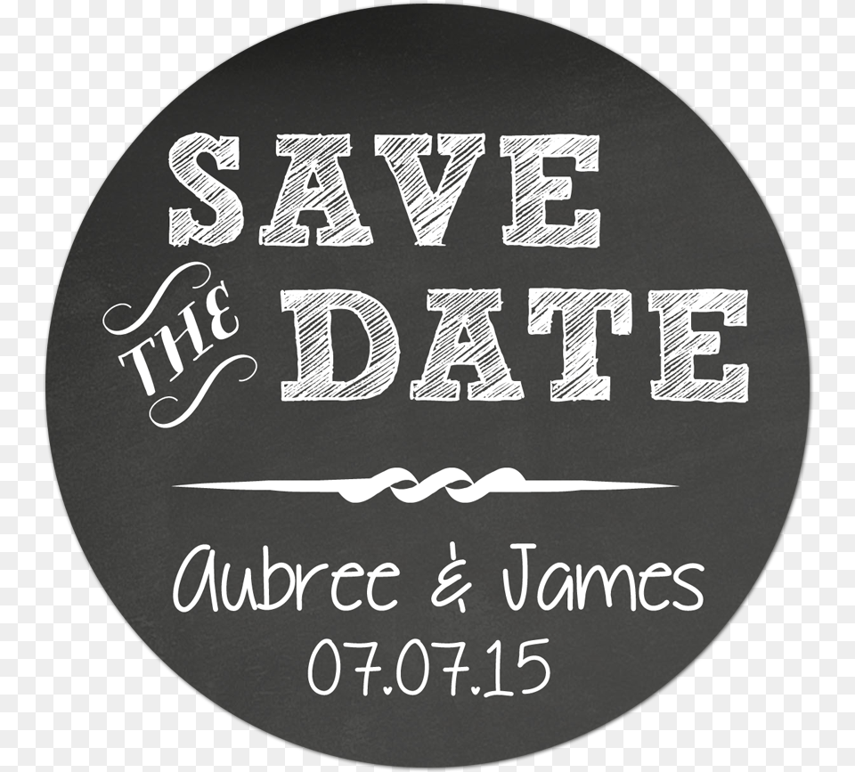 Save The Date Chalkboard Style Personalized Sticker Label, Text, Disk Free Png
