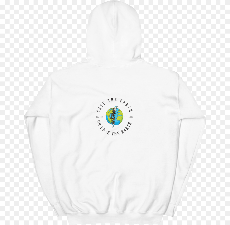 Save The Earth White Hoodie Hooded, Sweatshirt, Clothing, Hood, Knitwear Free Transparent Png