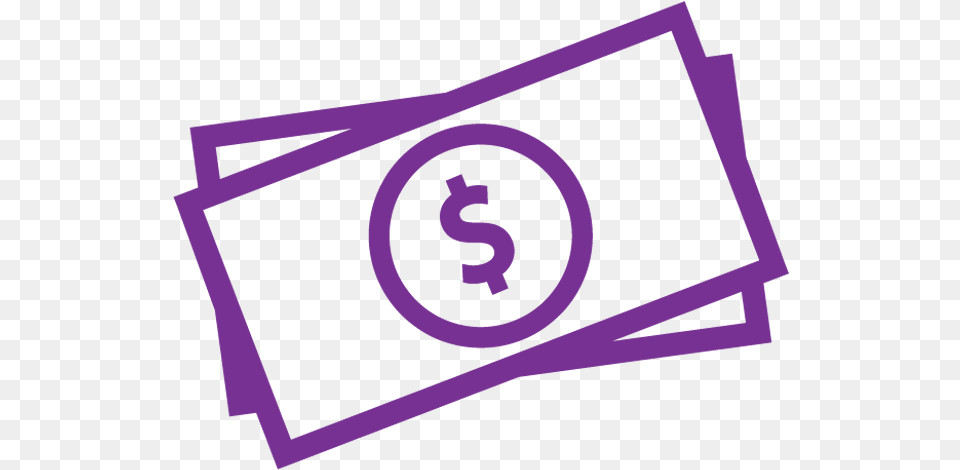 Save Time And Money Dollar Bills Icon Money Icon Purple, Text, Dynamite, Weapon Free Png Download
