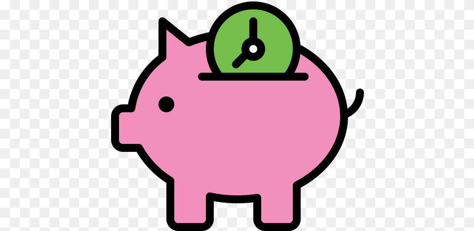 Save Time Icon Of Colored Outline Style Language, Piggy Bank Png Image