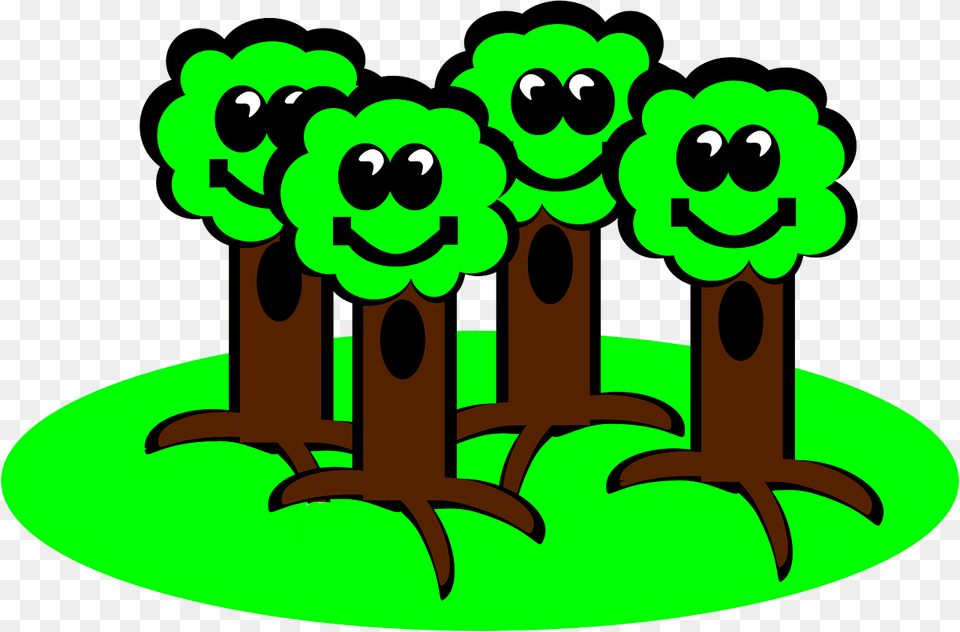 Save Trees Slogans For Kids Save The Earth Save Water Cartoon Trees With Faces, Green, Plant, Potted Plant, Animal Free Png
