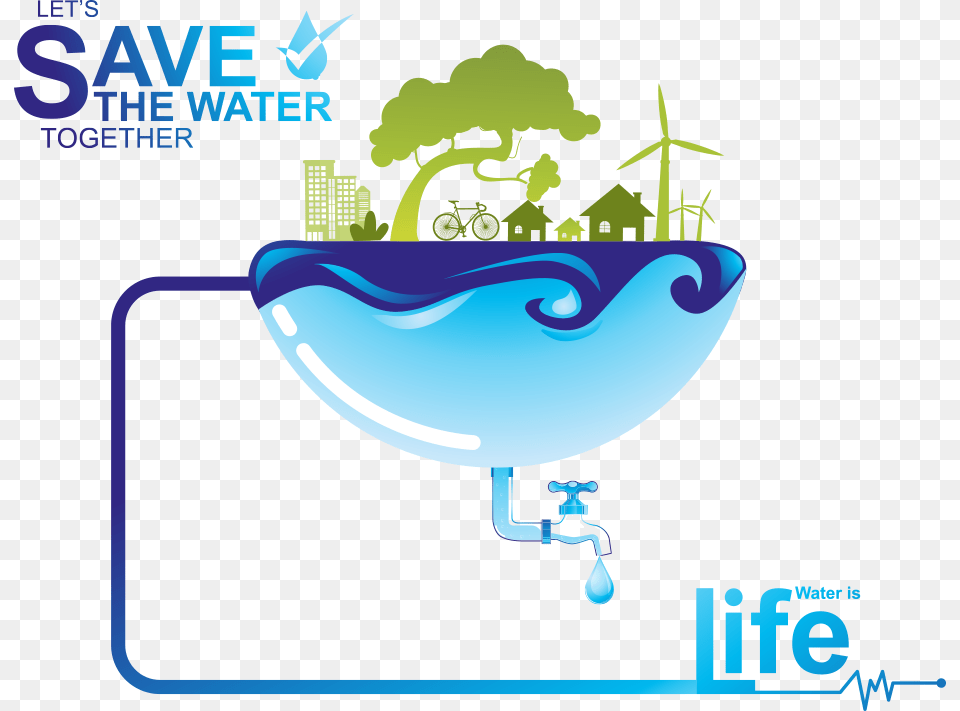 Save Water Vector, Art, Graphics, Bathing, Advertisement Png Image
