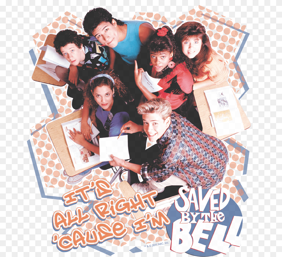 Saved By The Bell Its All Right Men S Regular Fit T Shirt 1989 Saved By The Bell, Poster, Advertisement, Art, Collage Free Transparent Png