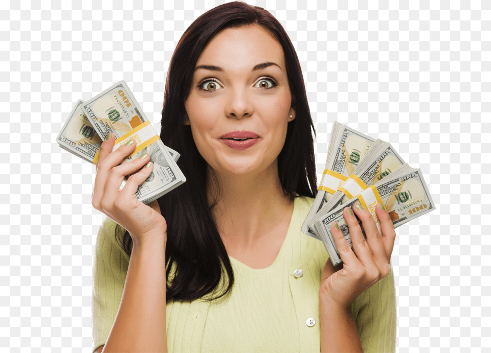Saving Money Girl With Money, Adult, Female, Person, Woman Free Transparent Png