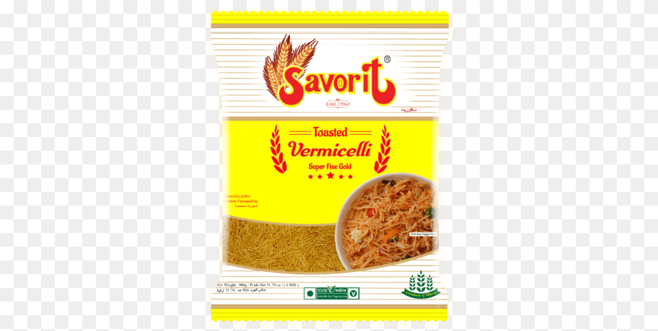 Savorit Toasted Vermicelli Export Pack 900gm Savorit Vermicelli Macaroni Shell, Food, Noodle, Pasta Free Png Download