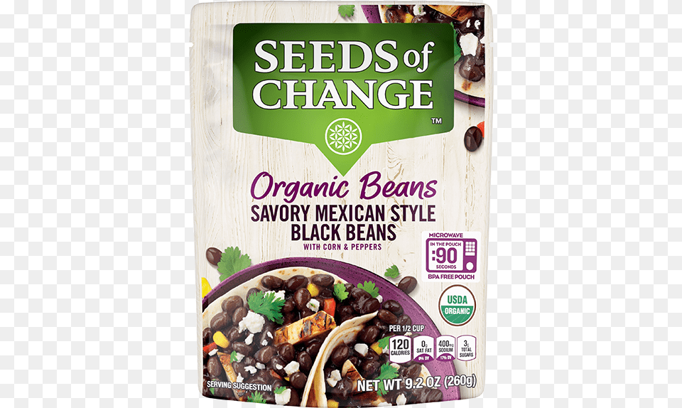 Savory Mexican Style Black Beans Seeds Of Change Beans, Advertisement, Poster, Food, Produce Png