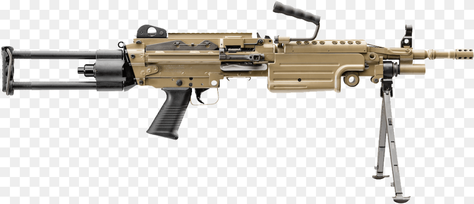 Saw M249s Fde Fn M249s Para, Firearm, Gun, Machine Gun, Rifle Free Png Download