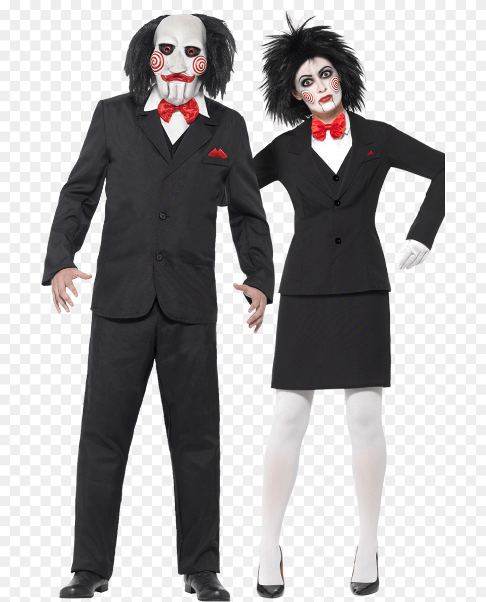 Saw Puppet Couples Costume Jigsaw Costume, Clothing, Suit, Formal Wear, Adult Free Png