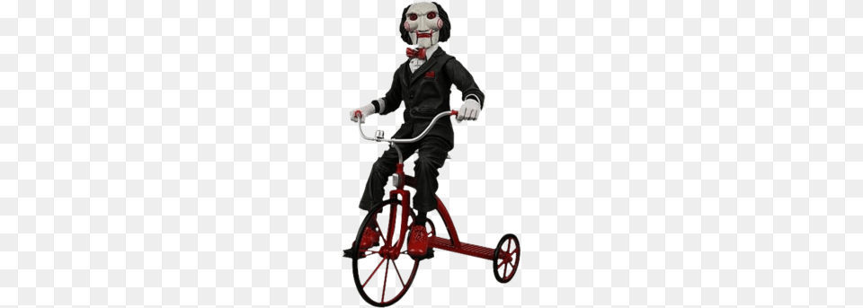 Saw Puppet On Tricycle, Bicycle, Vehicle, Transportation, Person Free Png