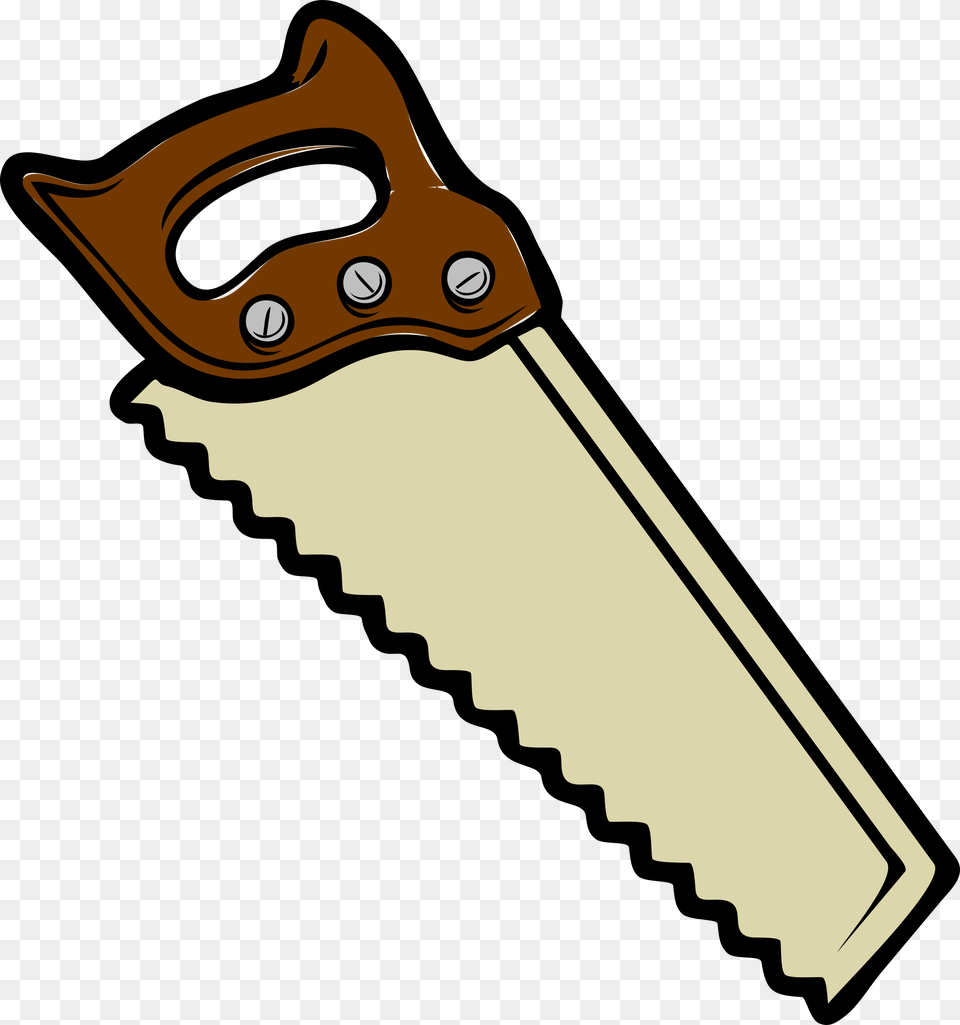 Saw Wood Cut Tools Hand Tool Handle Teeth Tooth Saw Clipart, Device, Handsaw Png Image