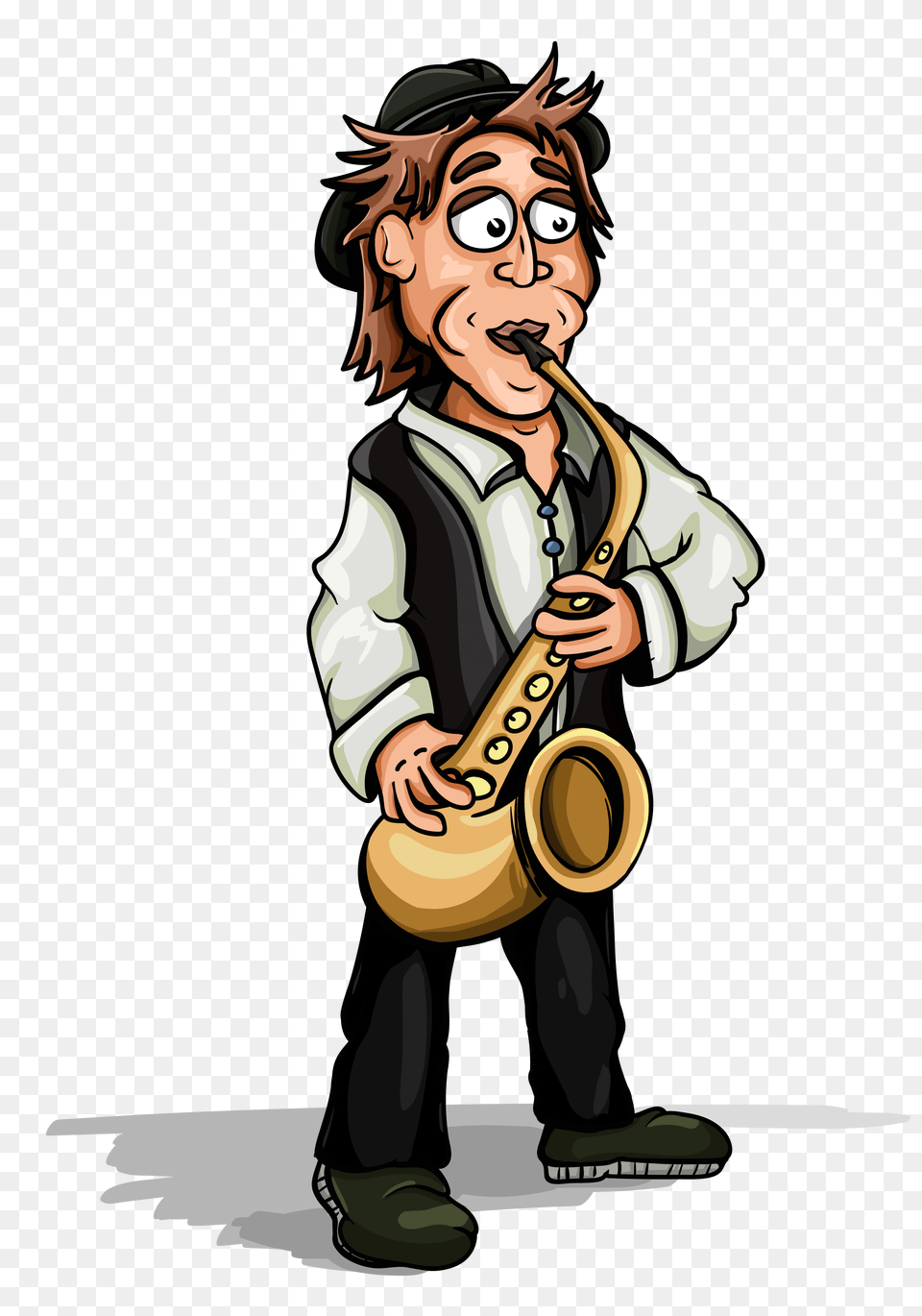 Sax Man Player Vectors For Download, Person, Musical Instrument, Face, Head Free Transparent Png