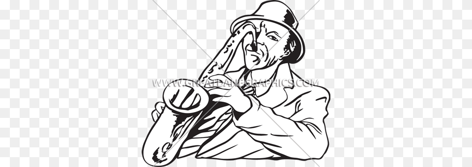 Sax Man Production Ready Artwork For T Shirt Printing, People, Person, Photography, Clothing Png