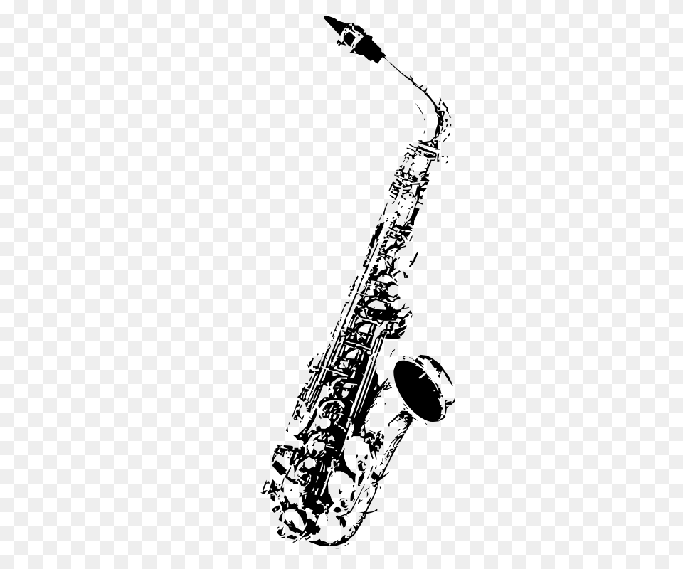 Saxophone, Gray Free Transparent Png
