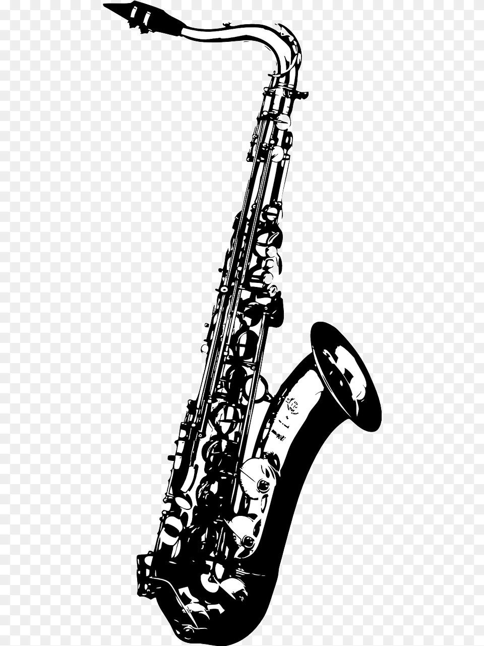 Saxophone Black And White, Musical Instrument, Bow, Weapon Free Transparent Png