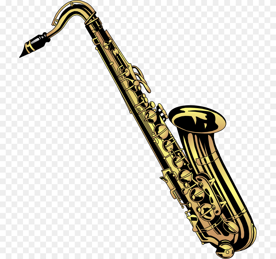 Saxophone Clipart Black And White, Musical Instrument, Device, Grass, Lawn Free Transparent Png