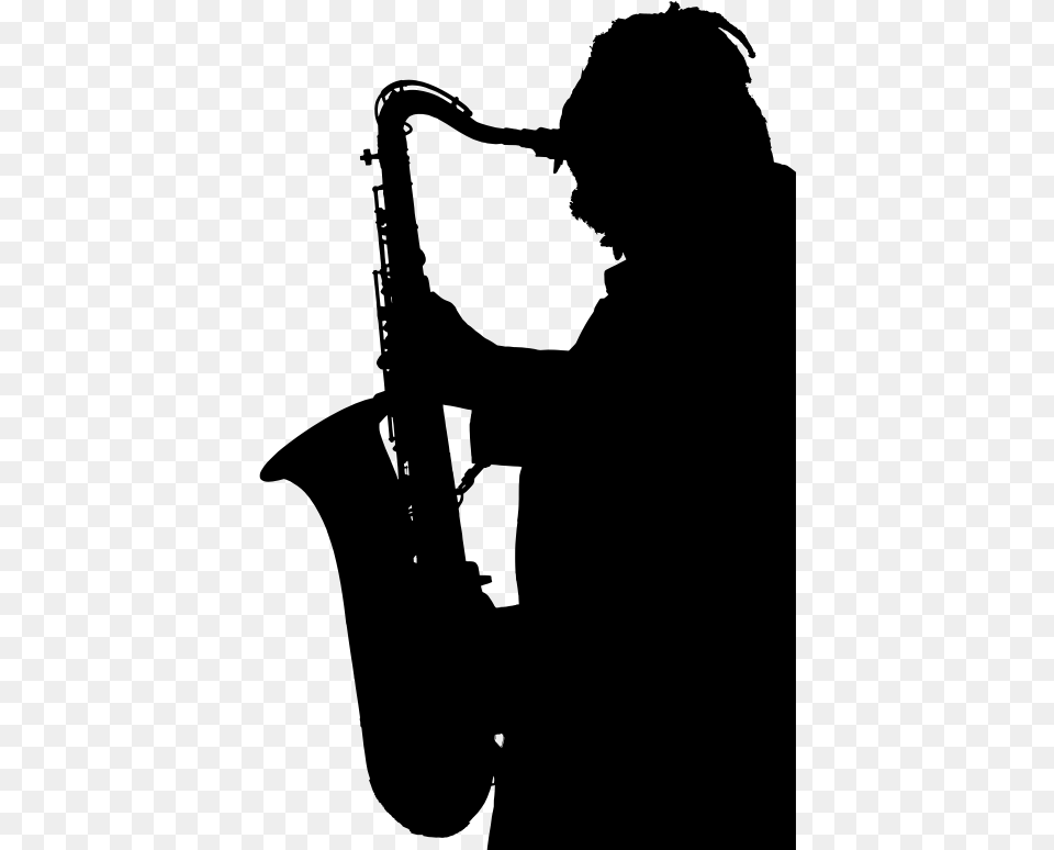 Saxophone Clipart Silhouette Saxophone Player Silhouette, Gray Free Png