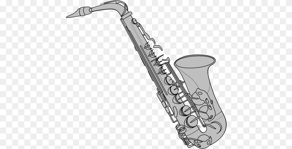 Saxophone Clipart Small Silver Saxophone, Musical Instrument, Smoke Pipe Free Png
