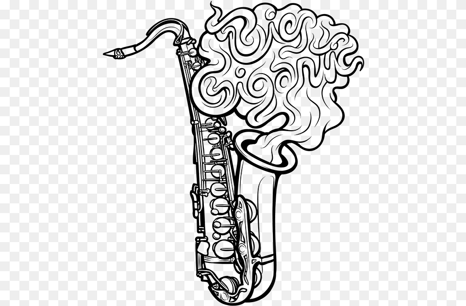 Saxophone Drawn Saxophone Chibi Big Gigantic Art, Nature, Night, Outdoors, Astronomy Free Png Download