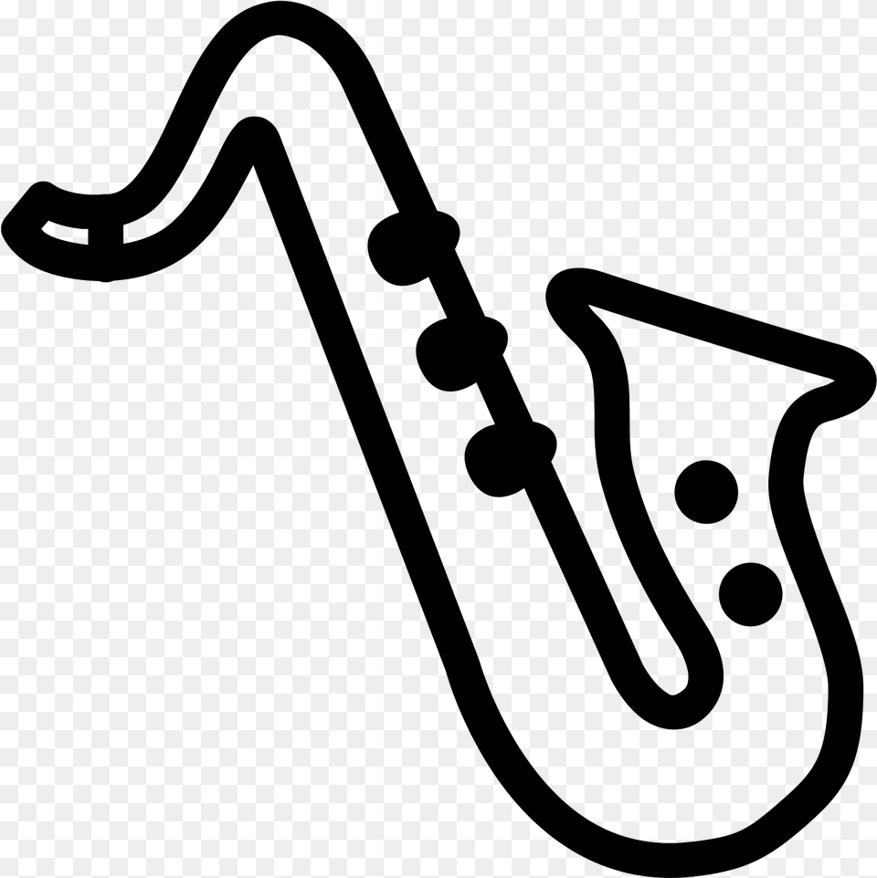 Saxophone Easy To Draw Clipart Download Easy To Draw Saxophone, Gray Free Transparent Png