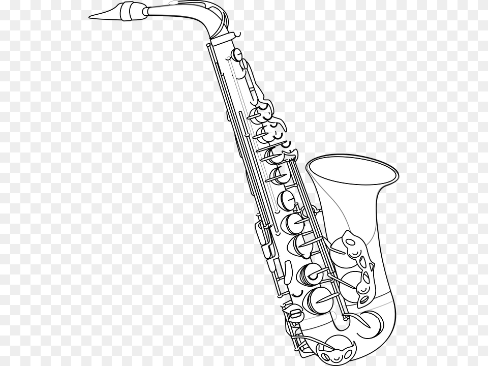 Saxophone Jazz Musical Instrument Instrument Brass Tenor Saxophone Outline, Musical Instrument, Smoke Pipe Free Png