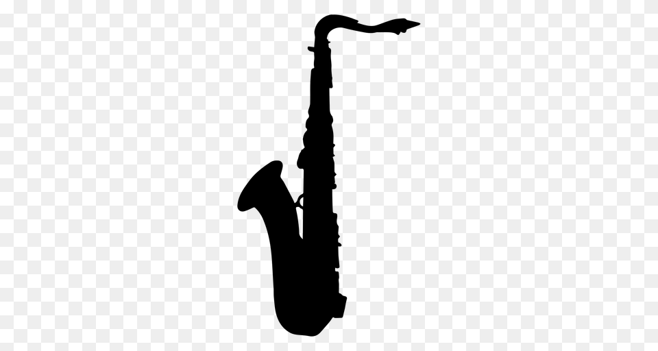 Saxophone Musical Instrument Silhouette, Gray Png