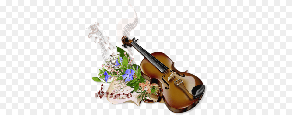 Saxophone Musique Music Saxofon Violines Animados Con Flores, Musical Instrument, Violin Free Png Download
