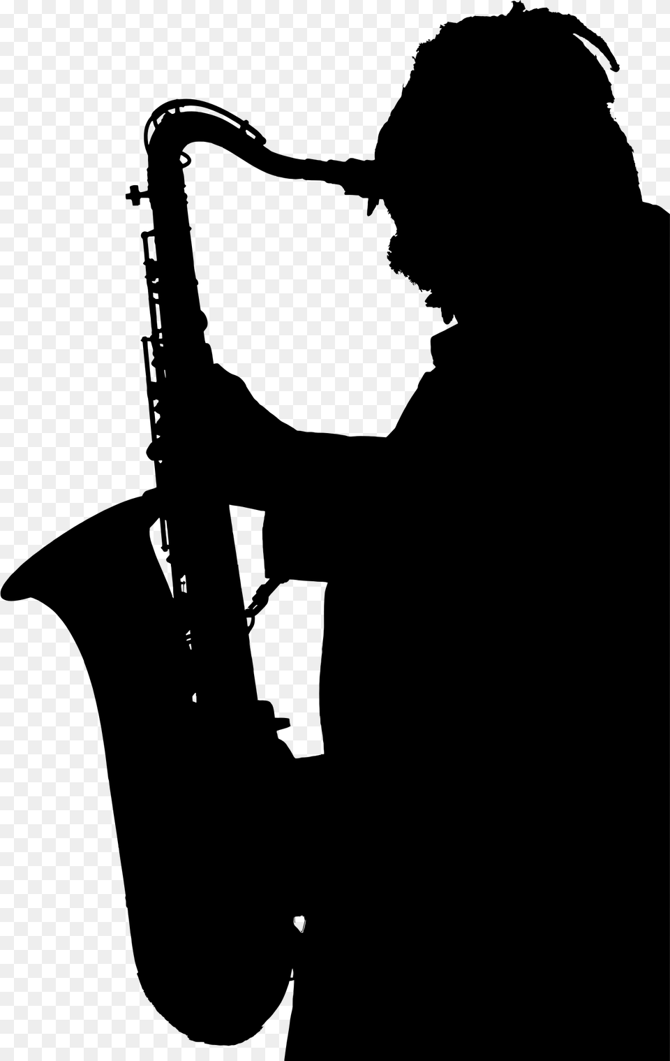 Saxophone Player Clip Art, Gray Free Png Download