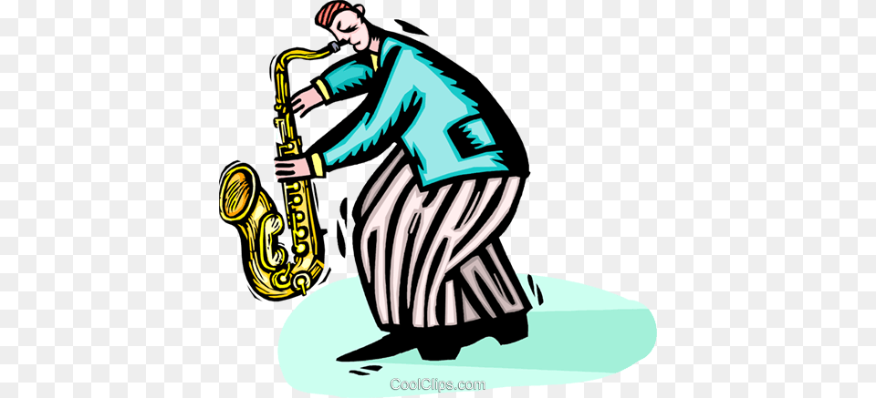 Saxophone Player Royalty Vector Clip Art Illustration, Musical Instrument, Adult, Female, Person Free Png Download