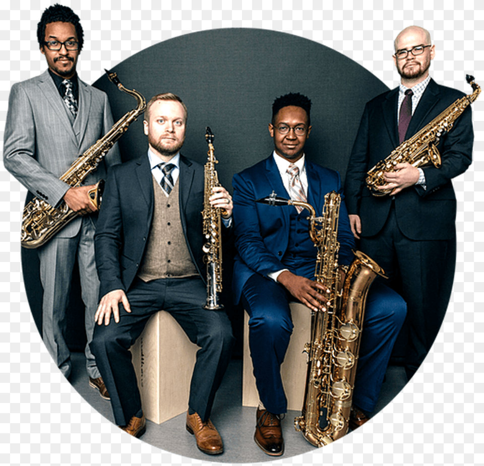 Saxophone Quartet, Adult, Person, Man, Male Free Transparent Png