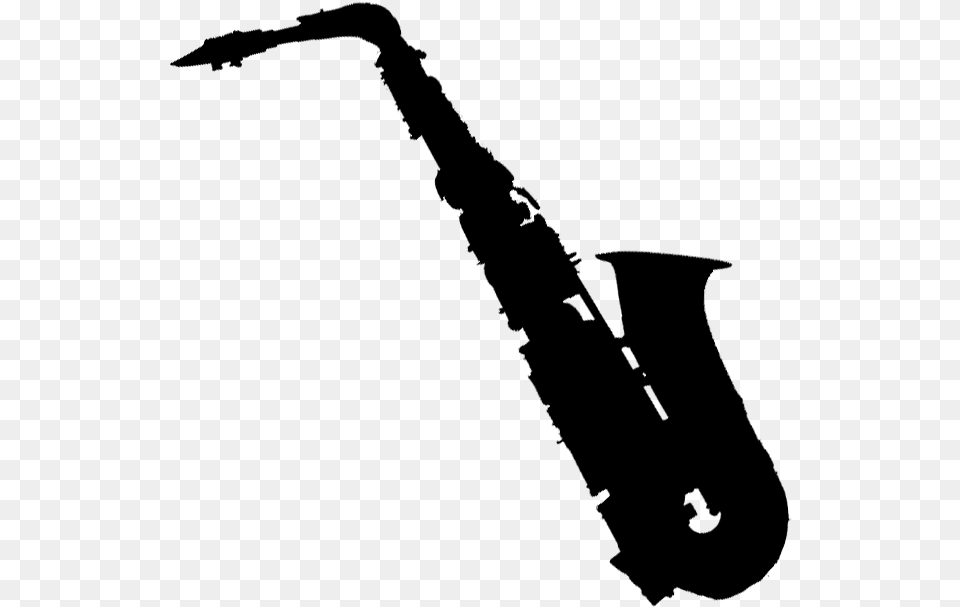 Saxophone Silhouette, Gray Png