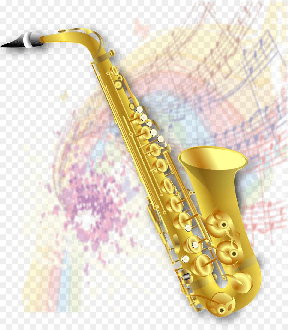 Saxophone With Color Transparent Background Saxophone Transparent, Musical Instrument, Dynamite, Weapon Png