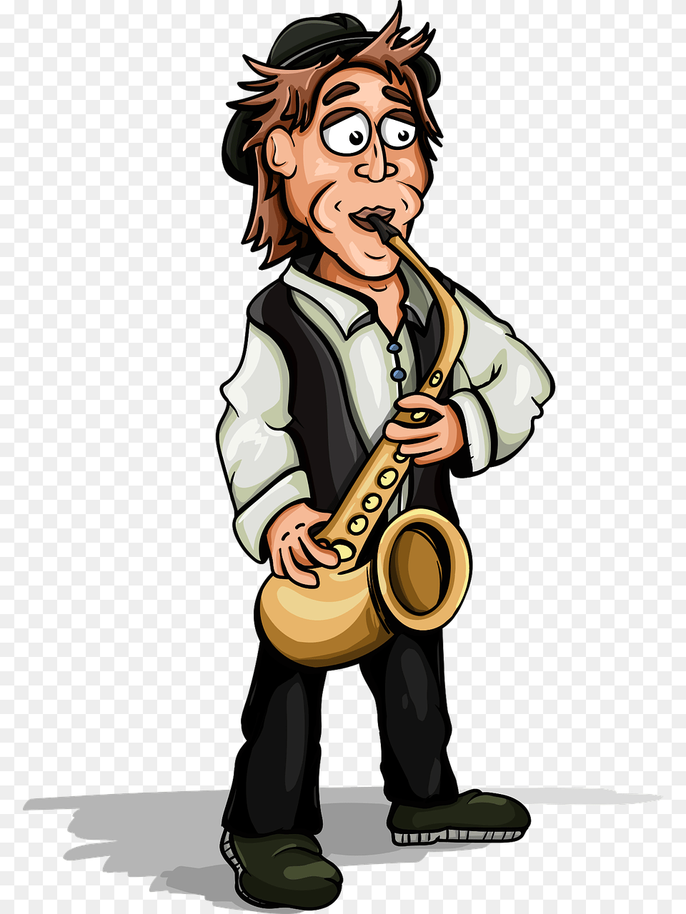 Saxophonist Musician Saxophone Jazz Music Man Musician Cartoon, Adult, Female, Person, Woman Free Png