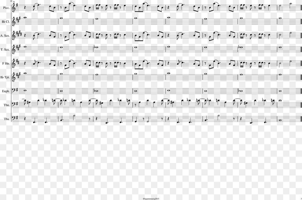 Say It Sheet Music Composed By Kenneth Gunner 3 Of Saxophone, Gray Png Image