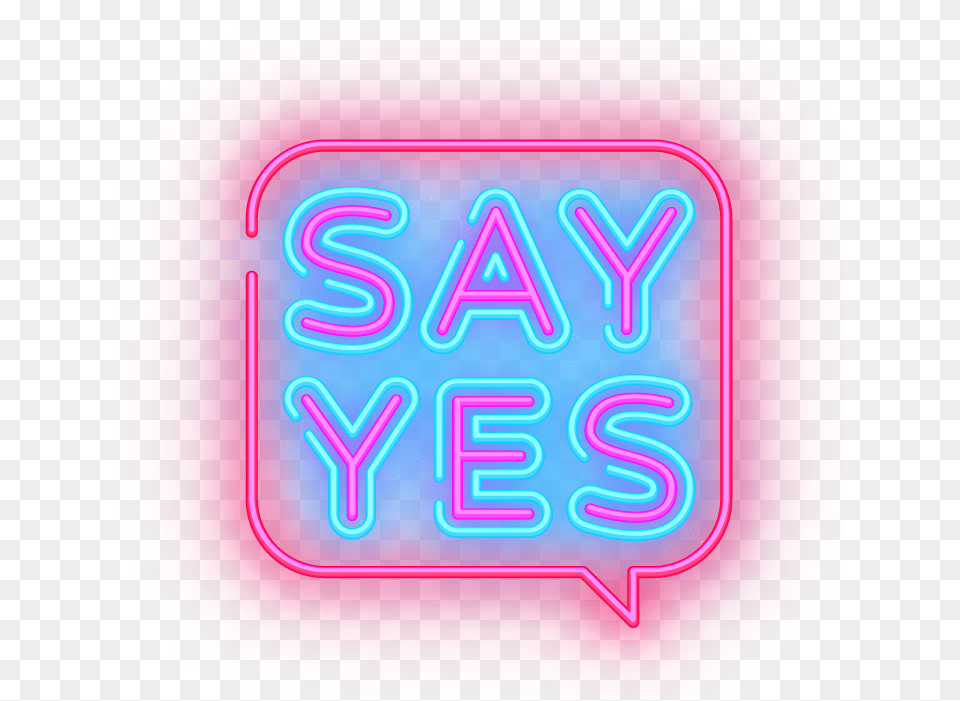 Say Yes Graphic Design, Light, Neon, Food, Ketchup Free Transparent Png